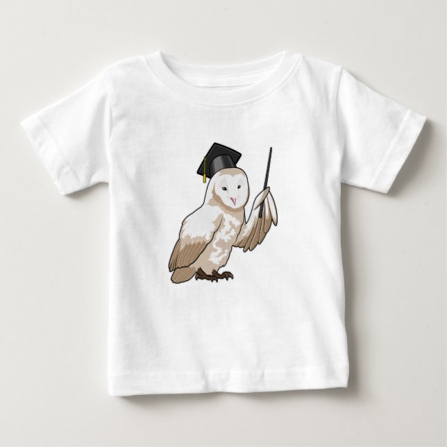 T-shirt Pour Bébé Owl as Teacher with Pointer (Devant)
