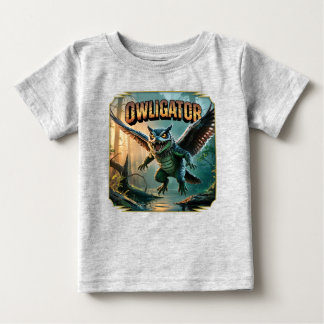 T-shirt Pour Bébé Owligator Illustration – Owl Alligator Funny Scary