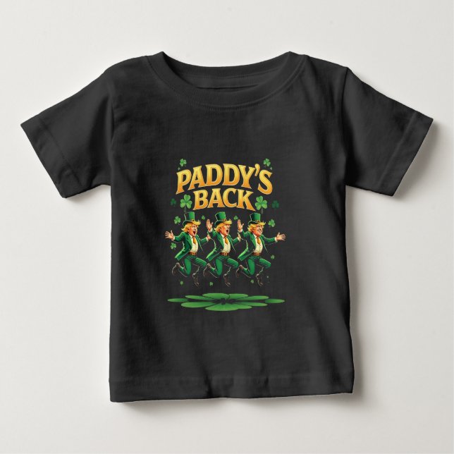 T-shirt Pour Bébé Paddy's Back Funny Trump St Patrick Day Leopard (Devant)