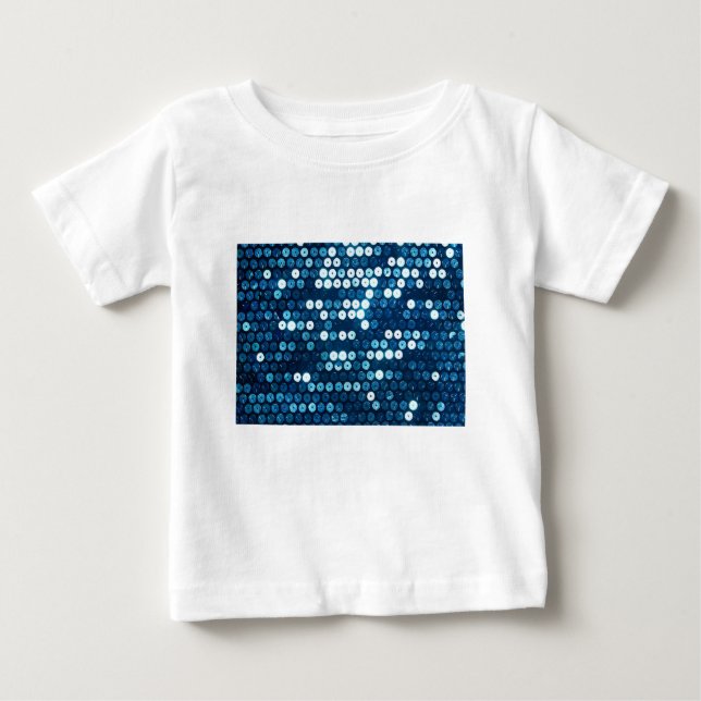 T-shirt Pour Bébé paillettes bleu brillant (Devant)