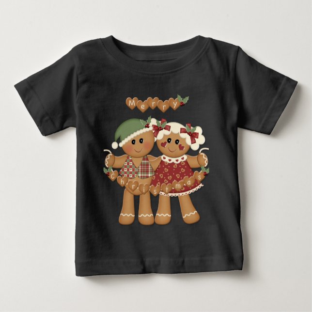 T-shirt Pour Bébé Pain d'épices Noël (Devant)