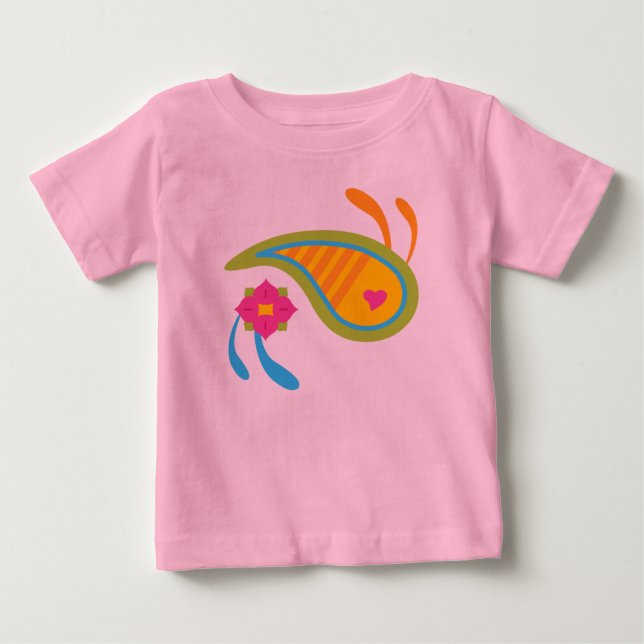 T-shirt Pour Bébé Paisley Fun (Devant)