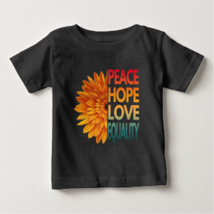 T-SHIRT POUR BÉBÉ PAIX AMOUR ESPOIR ÉGALITÉ