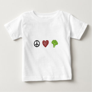 T-shirt Pour Bébé Paix, amour, et brocoli
