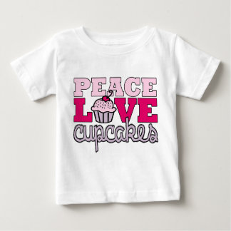 T-shirt Pour Bébé Paix, amour et petits gâteaux !