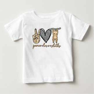 T-shirt Pour Bébé Paix, Amour, Fentes Bébé mignonne Sloth