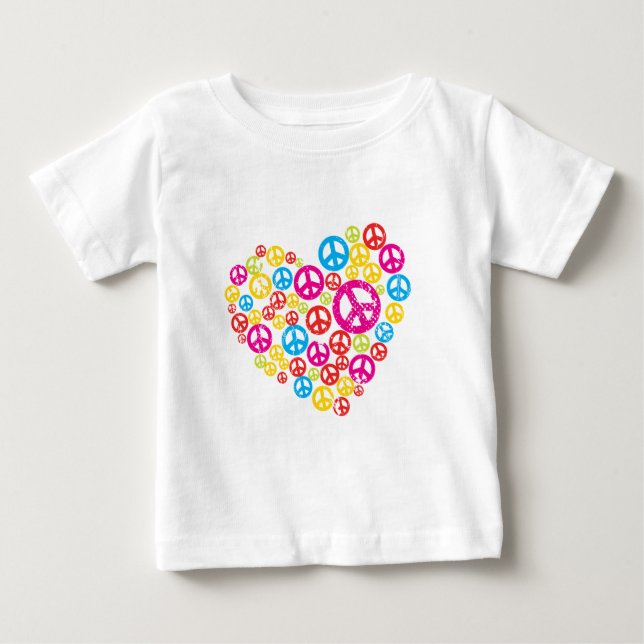 T-shirt Pour Bébé Paix au coeur (Devant)