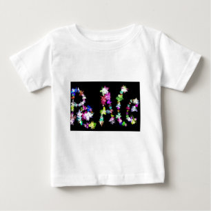 T-shirt Pour Bébé "PAIX" dans l'art des fleurs Imprimer