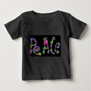 T-shirt Pour Bébé "PAIX" dans l'art des fleurs Imprimer