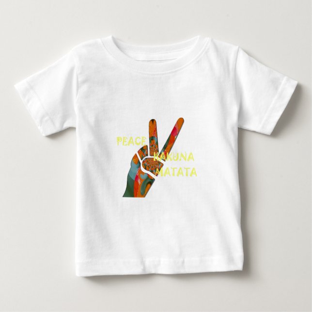 T-shirt Pour Bébé Paix de Hakuna Matata (Devant)
