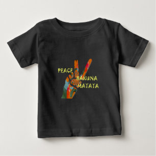 T-shirt Pour Bébé Paix dehors : panneau Vibes de Hakuna Matata