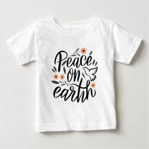 T-shirt Pour Bébé Paix sur Terre Design Floral