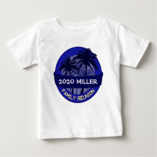 T-shirt Pour Bébé Palmier bleu personnalisé nom de l'année