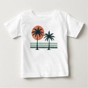 T-shirt Pour Bébé Palmier tropical rétro/vintage