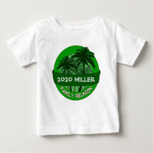 T-shirt Pour Bébé Palmier vert personnalisé nom de l'année