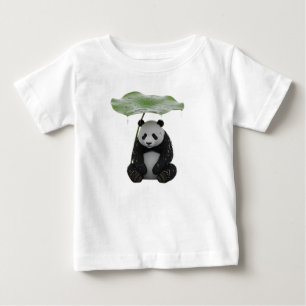 T-shirt Pour Bébé Panda 3D abrité sous une feuille de lotus