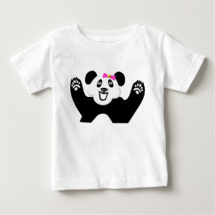 T-shirt Pour Bébé Panda Adorable avec Nœud Rose