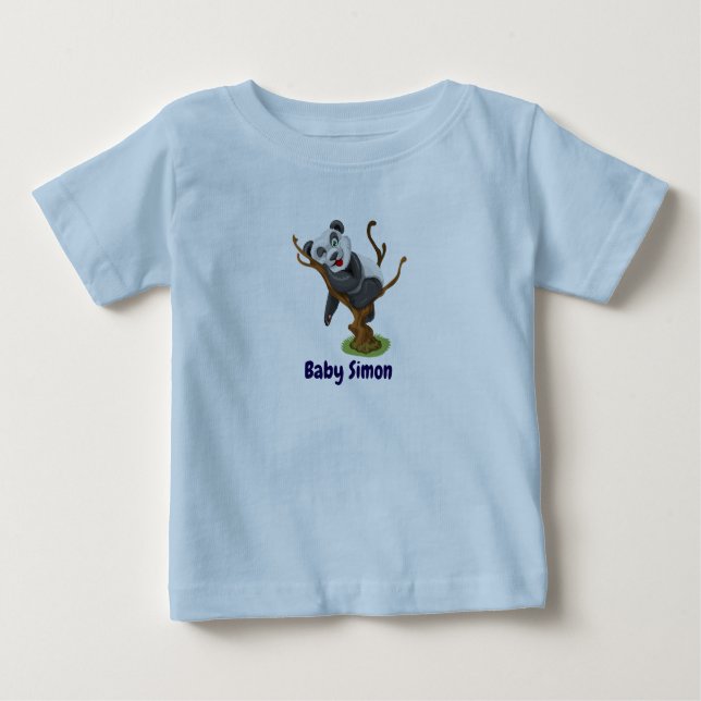 T-shirt Pour Bébé Panda adorable mignonne et céleste (Devant)
