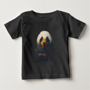 T-shirt Pour Bébé Panda astronaute avec éclaboussure de peinture néo