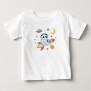 T-shirt Pour Bébé Panda Astronaute bleu et orange