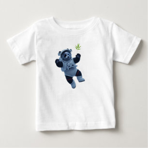 T-shirt Pour Bébé Panda Astronaute Flottant dans une Station Spatial