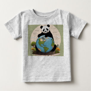 T-shirt Pour Bébé Panda au sommet du monde
