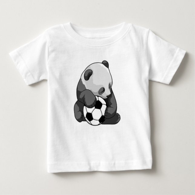T-shirt Pour Bébé Panda avec balle de football (Devant)