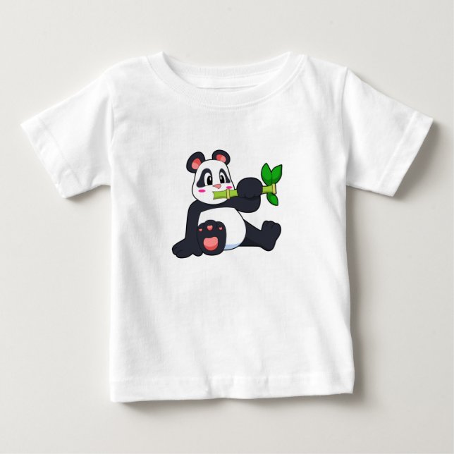 T-shirt Pour Bébé Panda avec bambou (Devant)