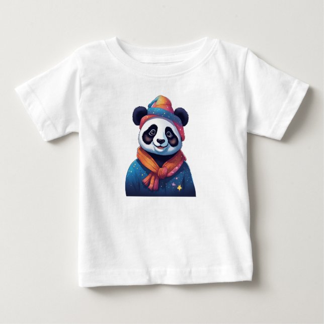 T-shirt Pour Bébé Panda avec casquette (Devant)