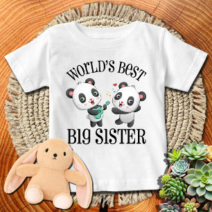 T-shirt Pour Bébé Panda 🐼 avec Guitar World Meilleure Grande Sœur