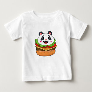 T-shirt Pour Bébé Panda avec hamburger