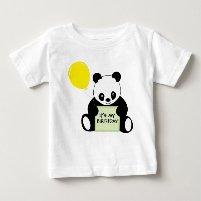 T-shirt Pour Bébé Panda avec l'âge nommé personnalisable et plus de (Devant)