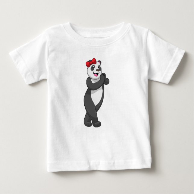T-shirt Pour Bébé Panda avec ruban (Devant)