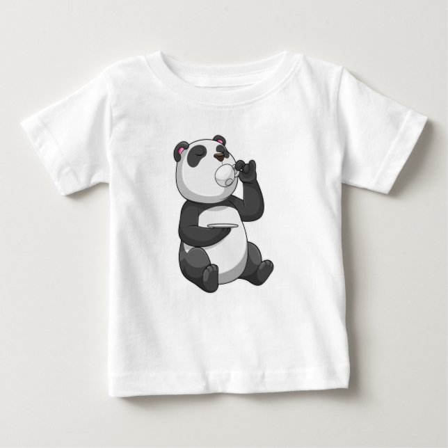 T-shirt Pour Bébé Panda avec Tea Cup (Devant)