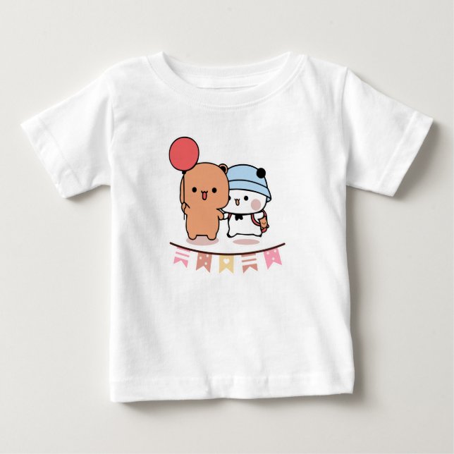 T-shirt Pour Bébé PANDA BEAR, bubu et dudu câlin (Devant)