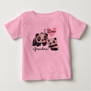 T-shirt Pour Bébé Panda Bears I Love Grandma