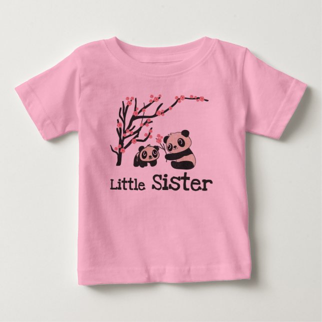 T-shirt Pour Bébé Panda Bears Petite Soeur (Devant)