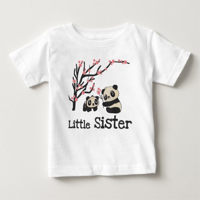 T-shirt Pour Bébé Panda Bears Petite Soeur (Devant)