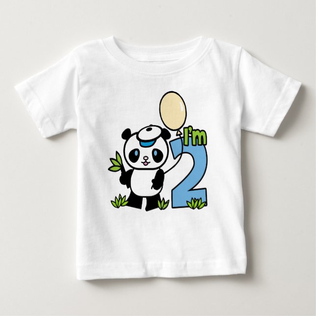 T-shirt Pour Bébé Panda Boy 2e anniversaire (Devant)