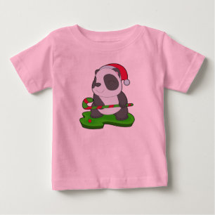 T-shirt Pour Bébé Panda Christmas Hockey