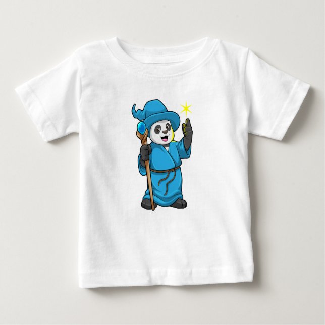 T-shirt Pour Bébé Panda comme Assistant avec baguette magique (Devant)