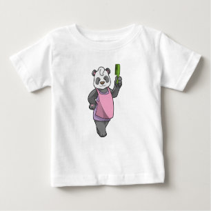 T-shirt Pour Bébé Panda comme coiffeur avec peigne