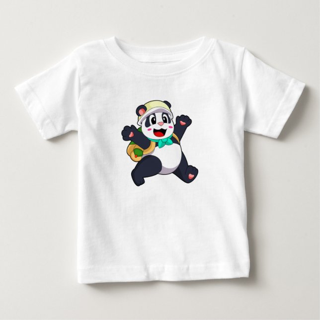 T-shirt Pour Bébé Panda comme étudiant (Devant)