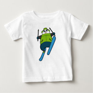 T-shirt Pour Bébé Panda comme Saut à ski avec Ski