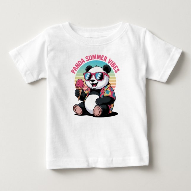 T-shirt Pour Bébé  Panda Cool Été Glace Enfant (Devant)
