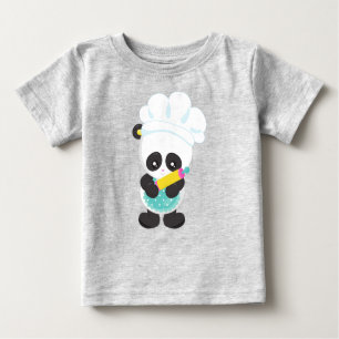 T-shirt Pour Bébé Panda cuisine, Panda Cuisson, Tablier, Épingle
