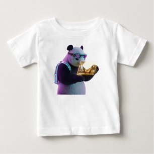 T-shirt Pour Bébé Panda Cyberpunk dans une Allée de Tokyo Néon