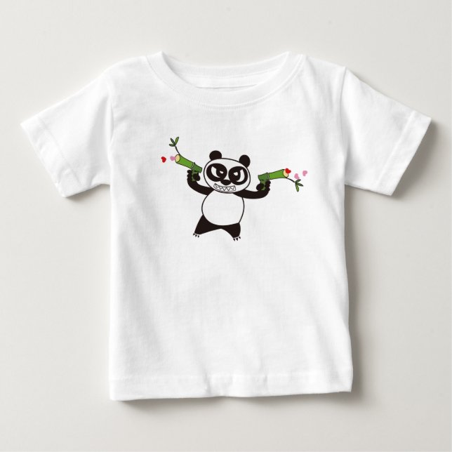 T-shirt Pour Bébé Panda Face En Colère 28 (Devant)