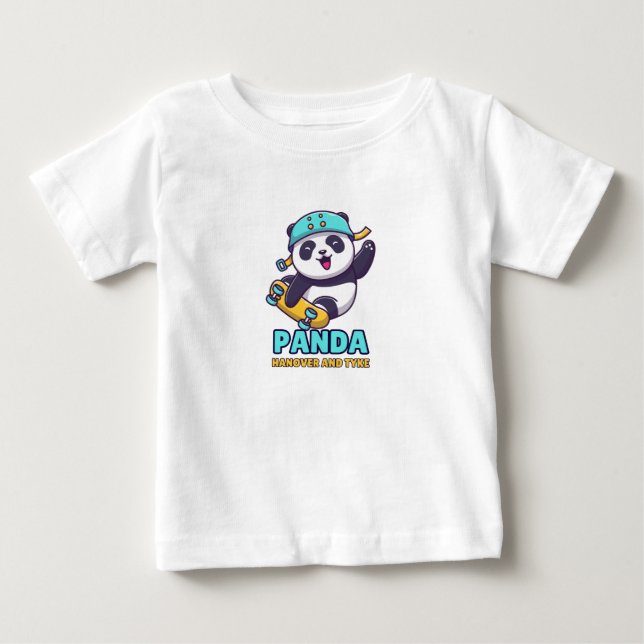 T-shirt Pour Bébé Panda gueule de bois et frappe bébé (Devant)