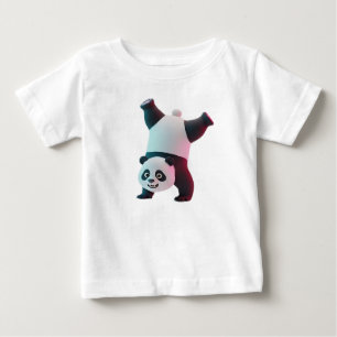 T-shirt Pour Bébé Panda malhabile en équilibre sur les mains en 3D a